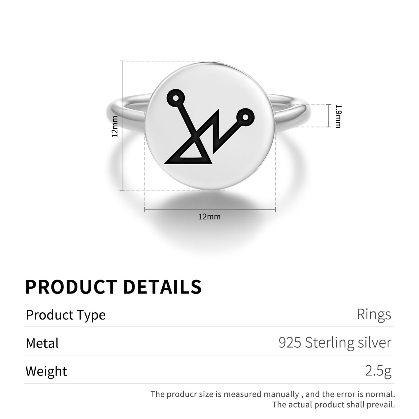 YEZALEL Angels Symbols Adjustable Open Ring