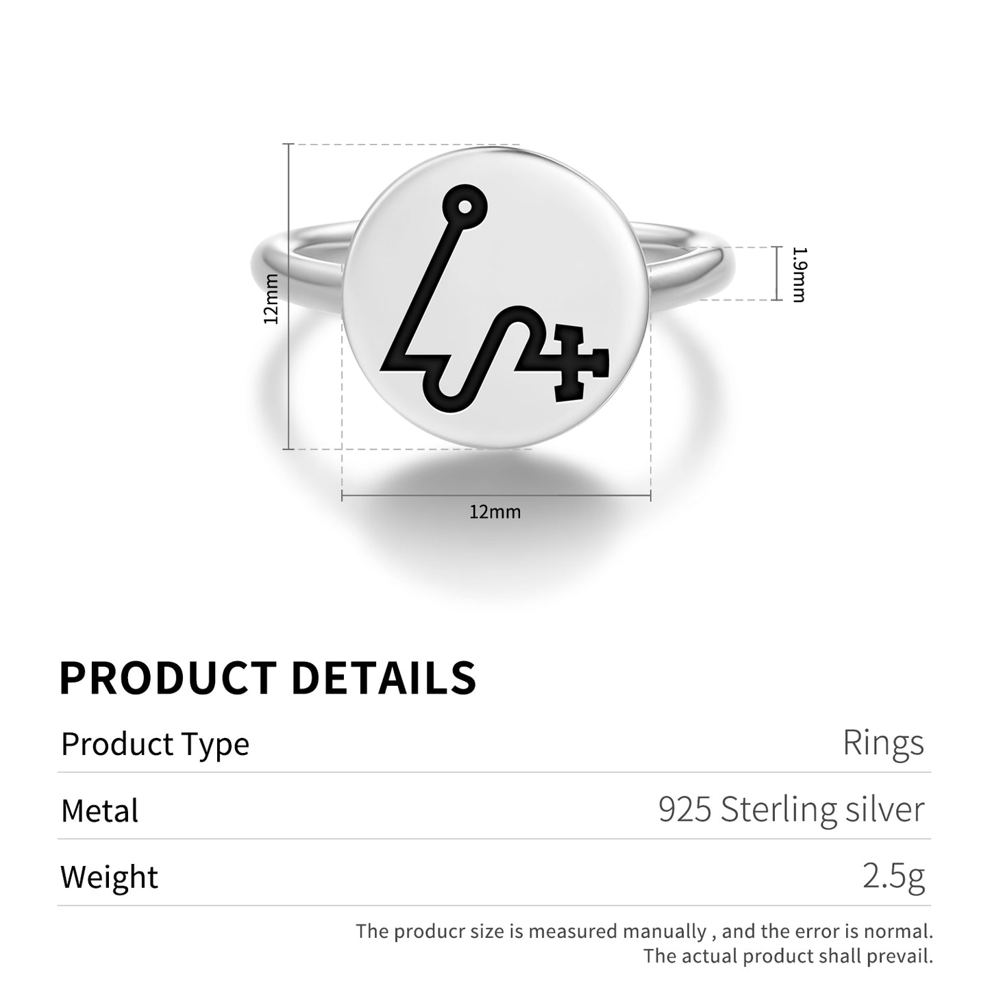 LAOVIAH Angels Symbols Adjustable Open Ring