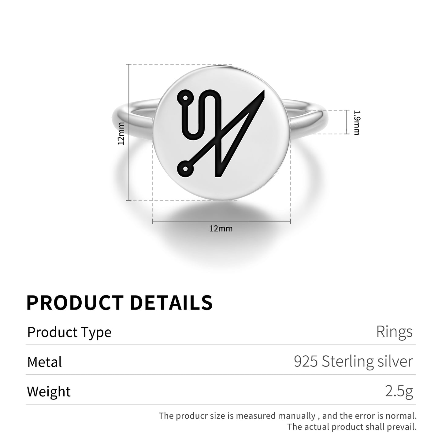 MAHASIAH Angels Symbols Adjustable Open Ring