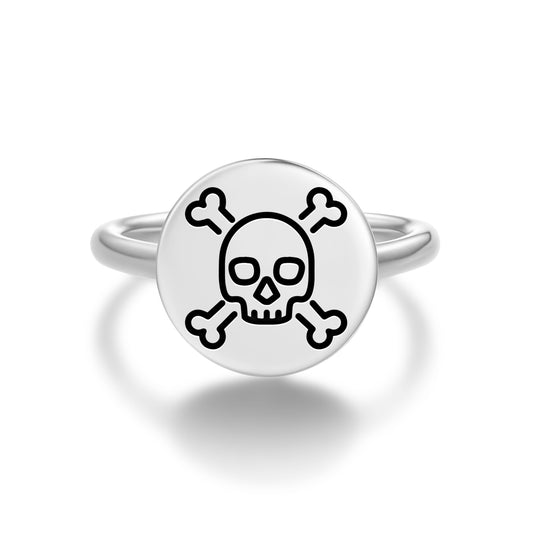 Skull of Sidon Templar Symbols Adjustable Open Ring