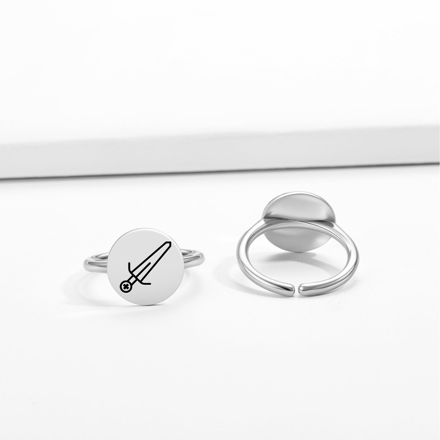 Templar Sword Templar Symbols Adjustable Open Ring