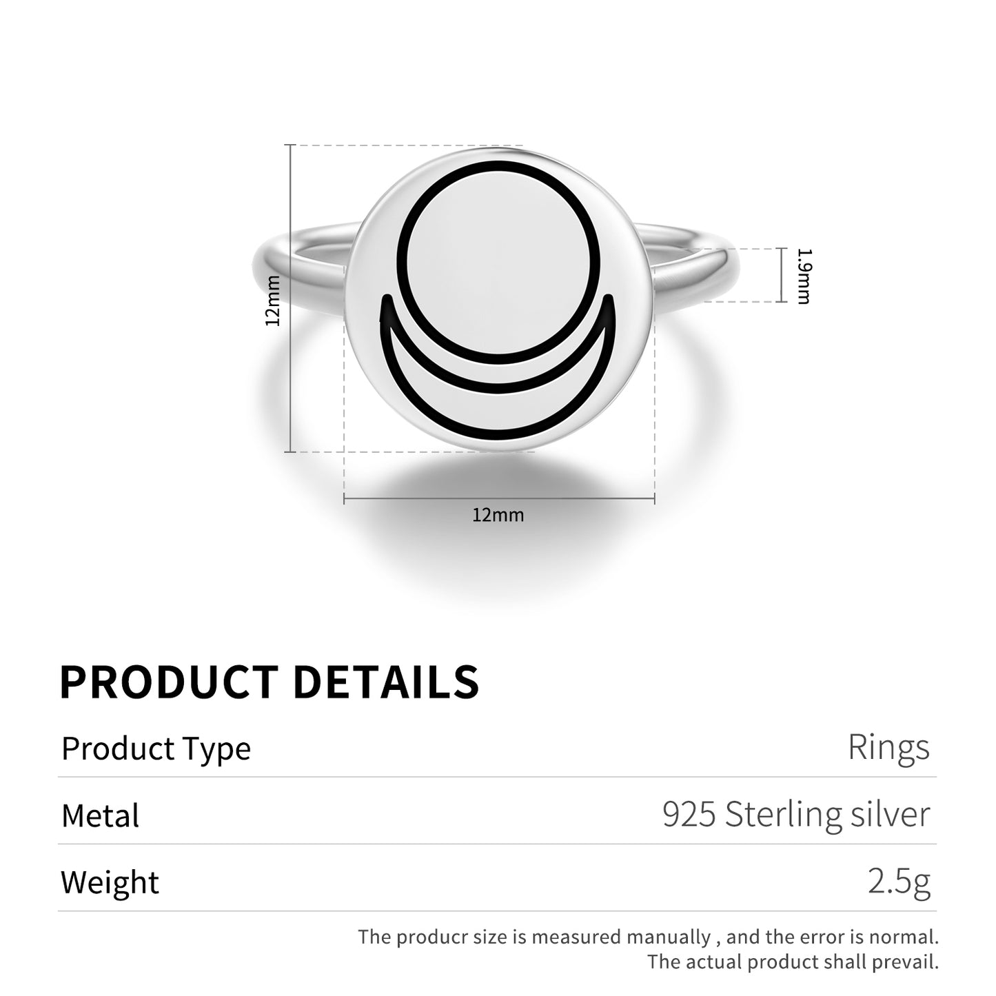The sign of Allat Templar Symbols Adjustable Open Ring