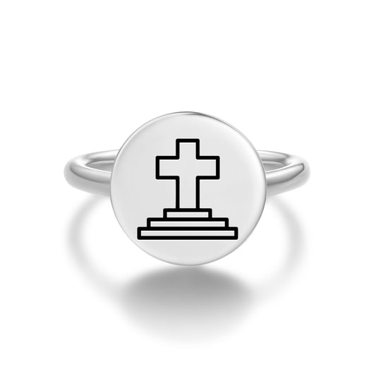 Calvary Cross Templar Symbols Adjustable Open Ring