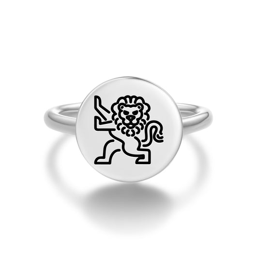 The Lion Templar Symbols Adjustable Open Ring
