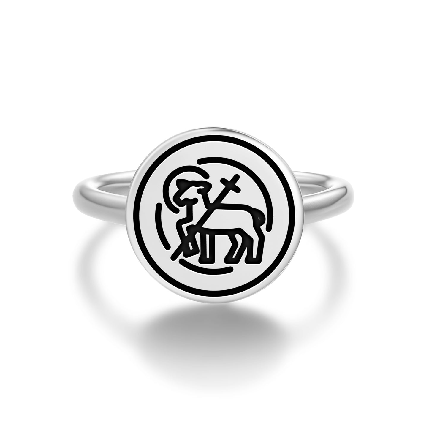 Agnus Dei Templar Symbols Adjustable Open Ring