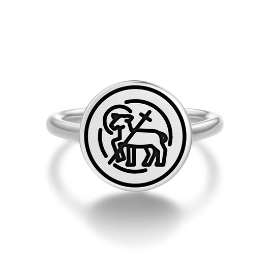 Agnus Dei Templar Symbols Adjustable Open Ring
