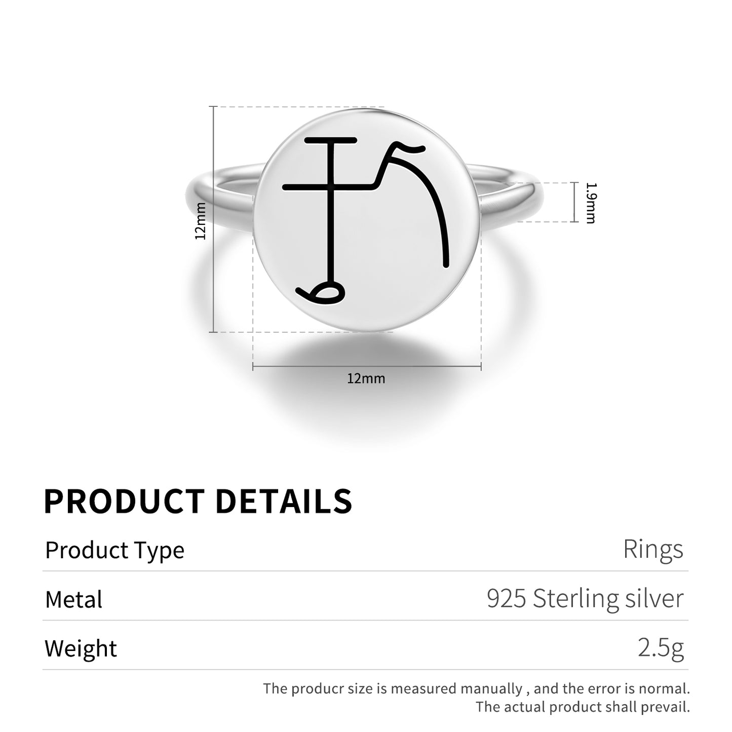 SANYE MELDU Reiki Symbols Adjustable Open Ring