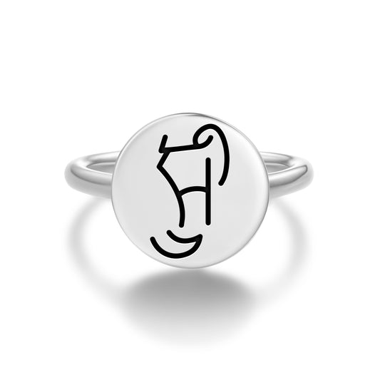 ZEN KAI JO Reiki Symbols Adjustable Open Ring