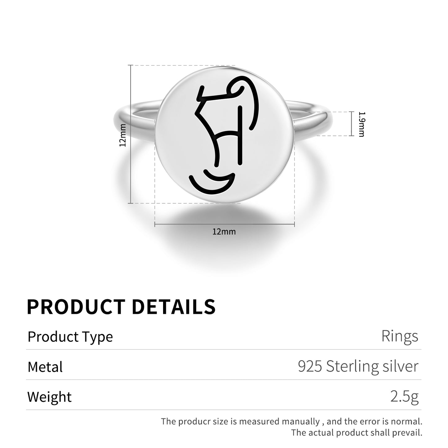 ZEN KAI JO Reiki Symbols Adjustable Open Ring