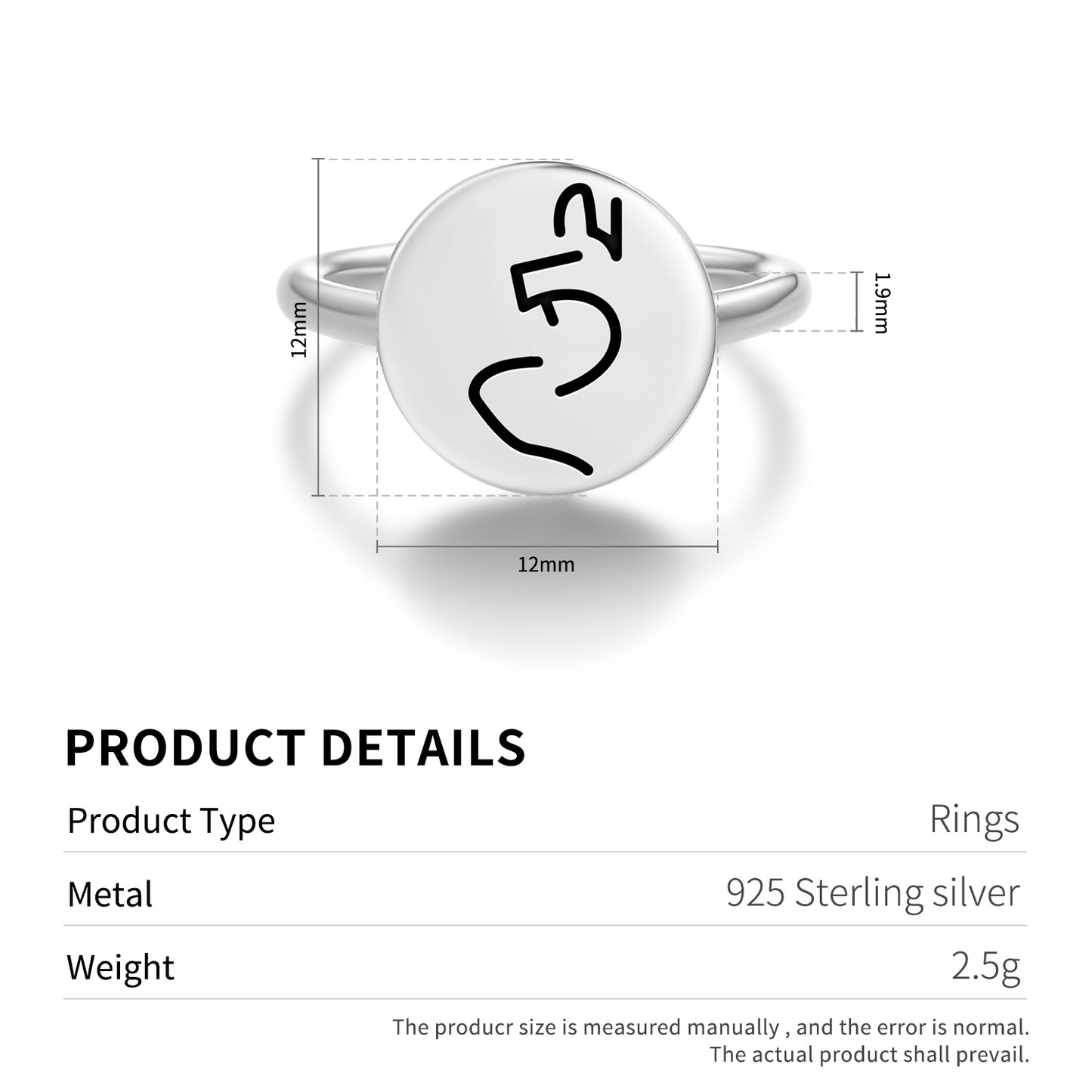 TSE NE DONG Reiki Symbols Adjustable Open Ring