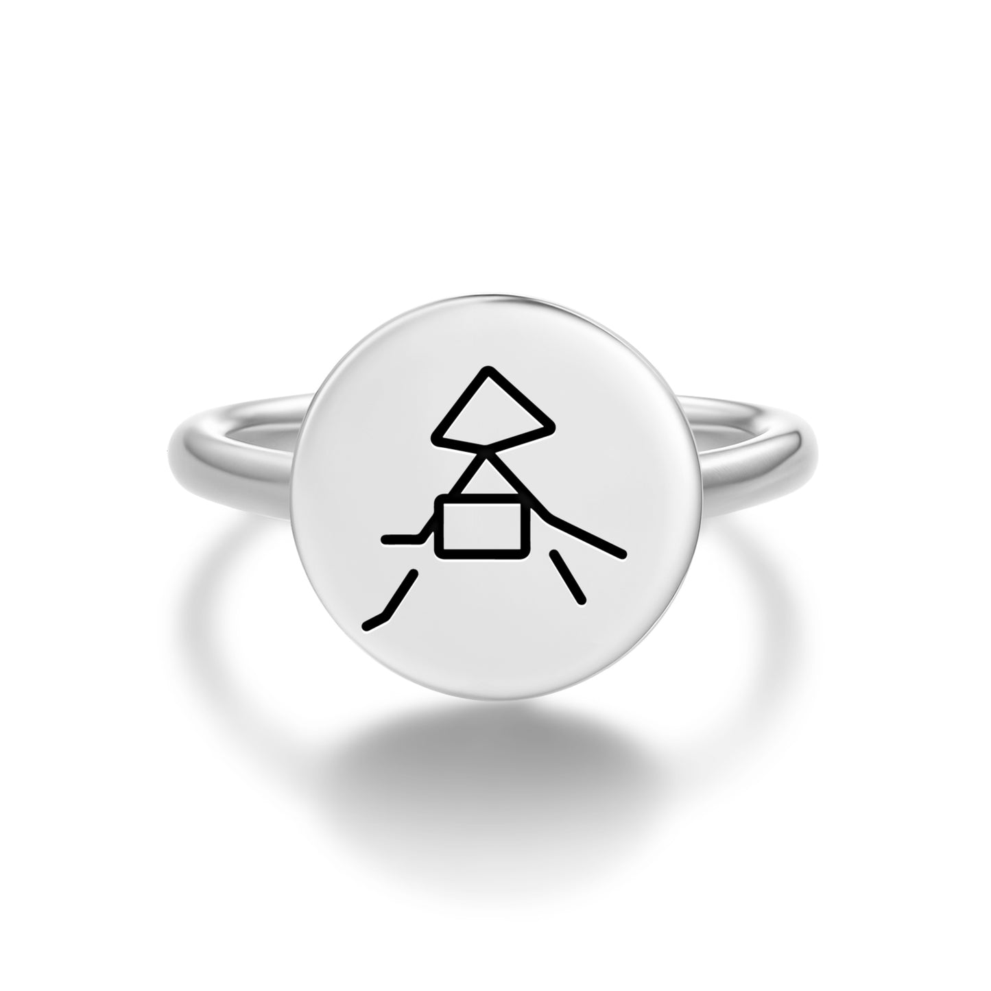 MIL QU ZOO Reiki Symbols Adjustable Open Ring