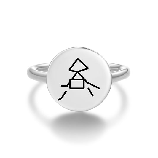 MIL QU ZOO Reiki Symbols Adjustable Open Ring