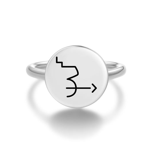 HANG SENG DOR Reiki Symbols Adjustable Open Ring