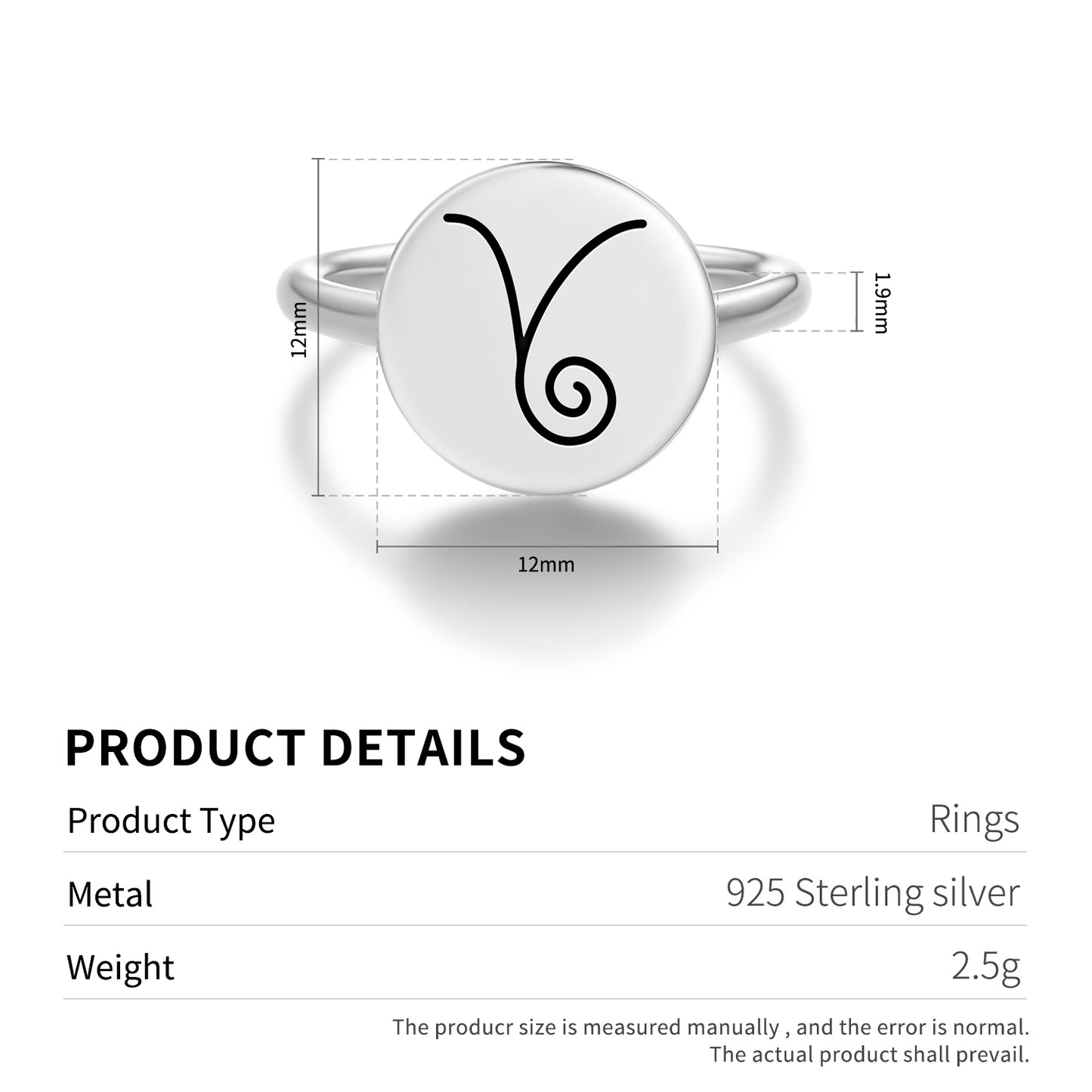 DUMO Reiki Symbols Adjustable Open Ring