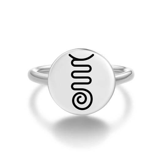FIRE SERPENT Reiki Symbols Adjustable Open Ring