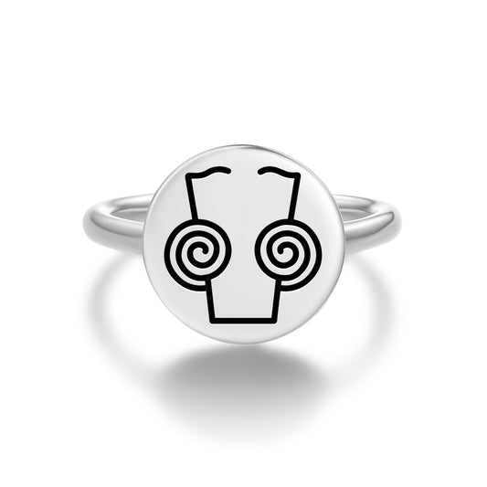 KRIJA Reiki Symbols Adjustable Open Ring