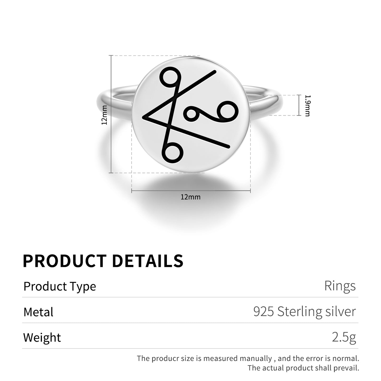 SHANTI Reiki Symbols Adjustable Open Ring