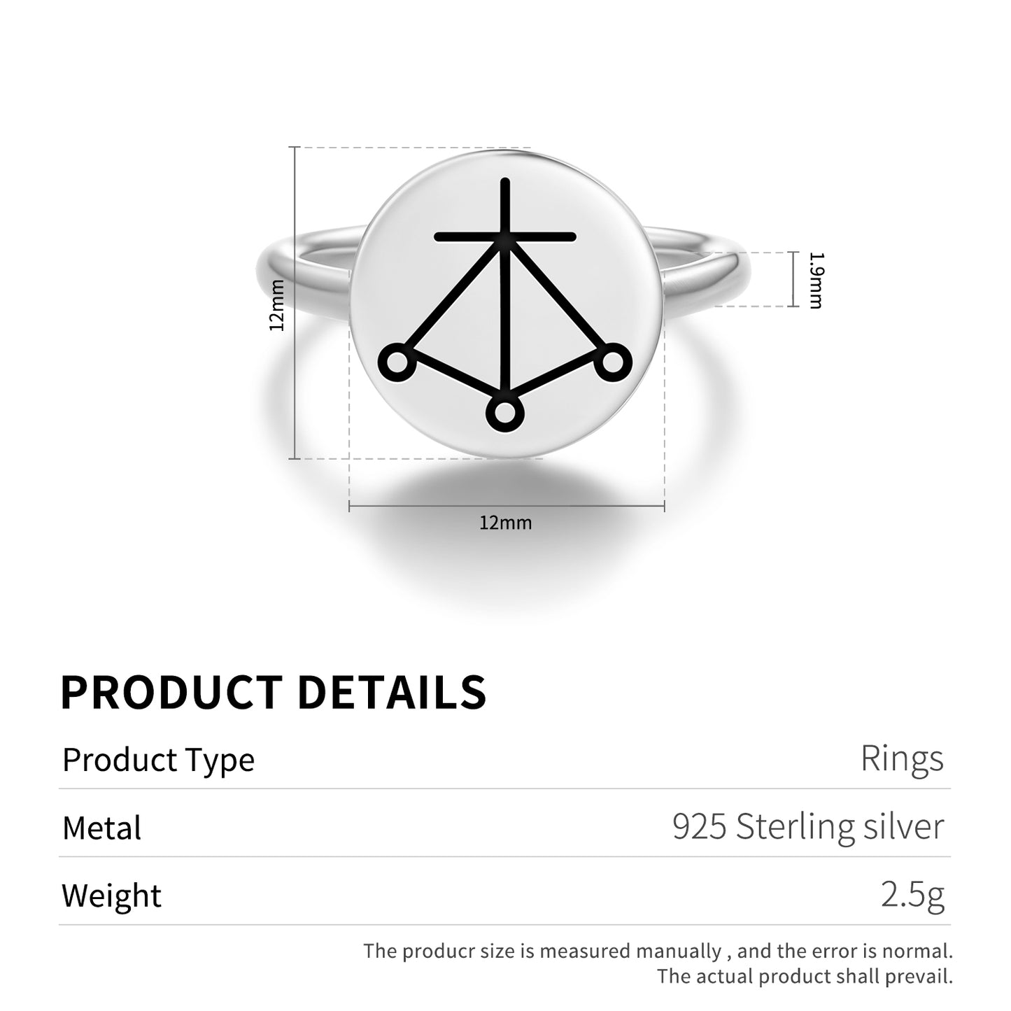 HARTH Reiki Symbols Adjustable Open Ring