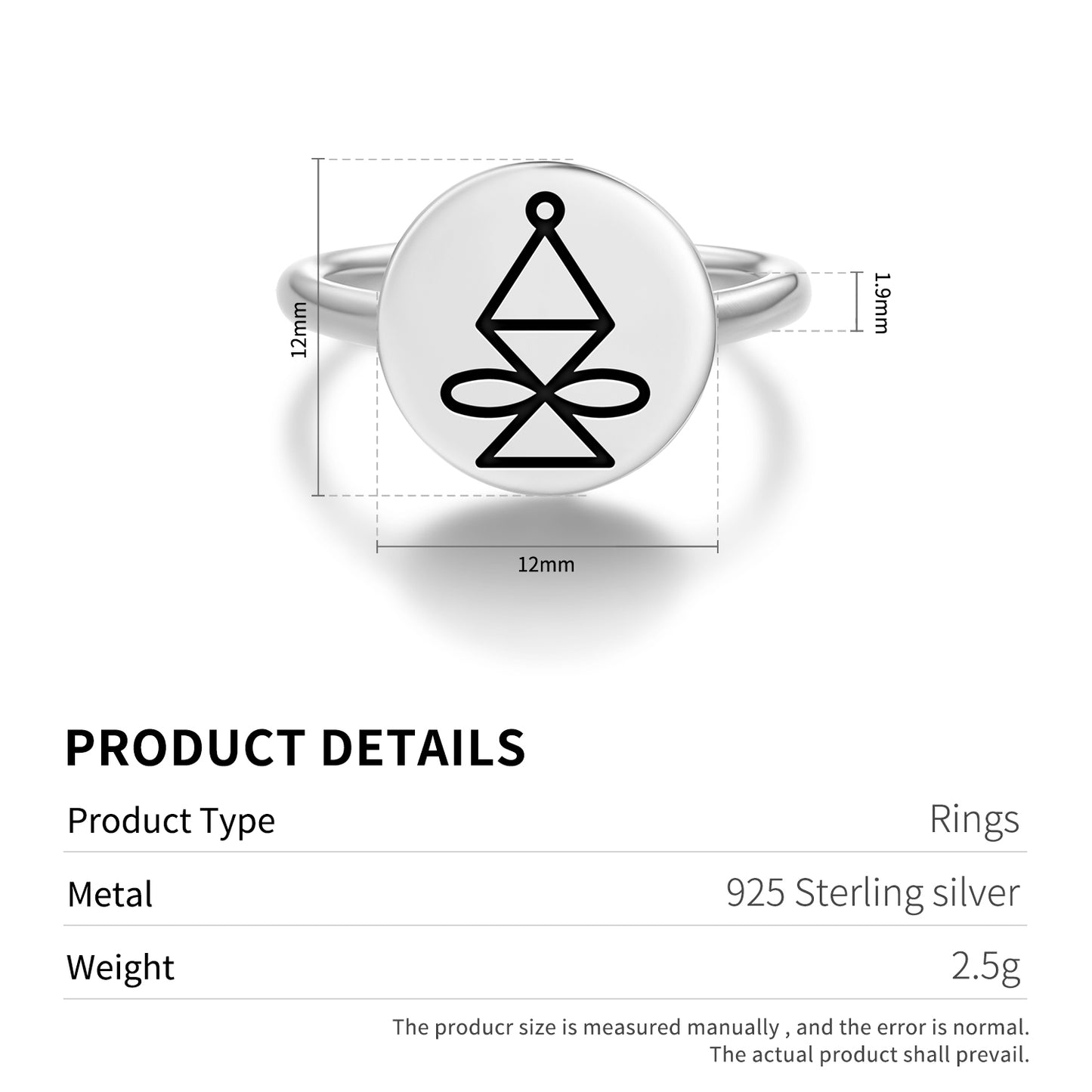 HALU Reiki Symbols Adjustable Open Ring