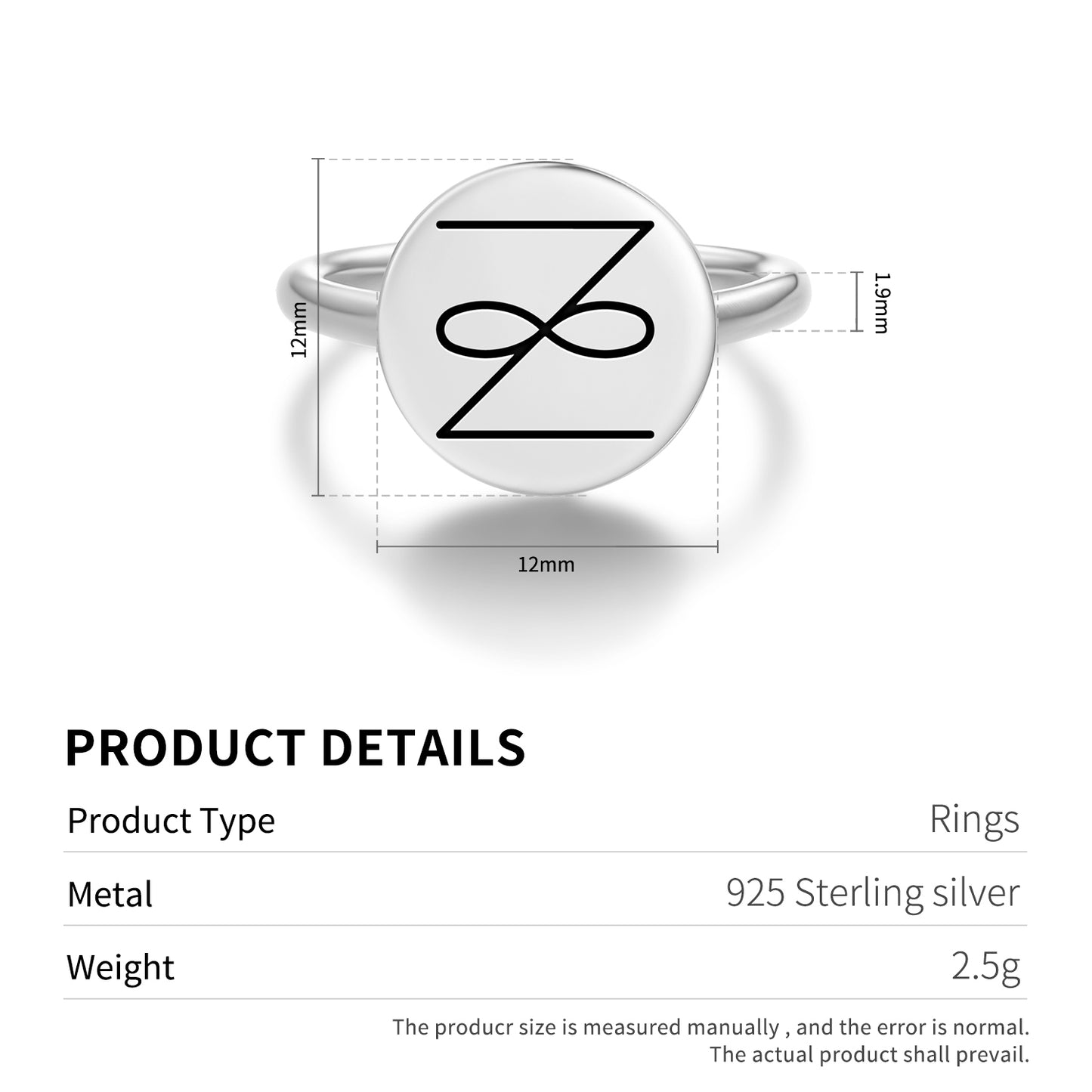 ZONAR Reiki Symbols Adjustable Open Ring