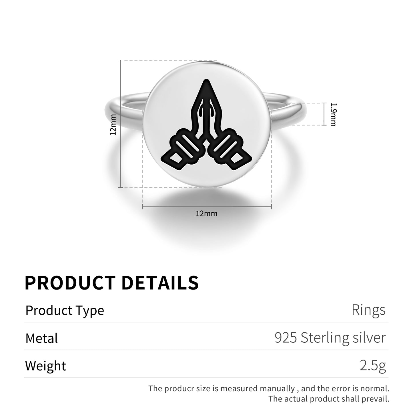 Namaste Hindu Symbols Adjustable Open Ring