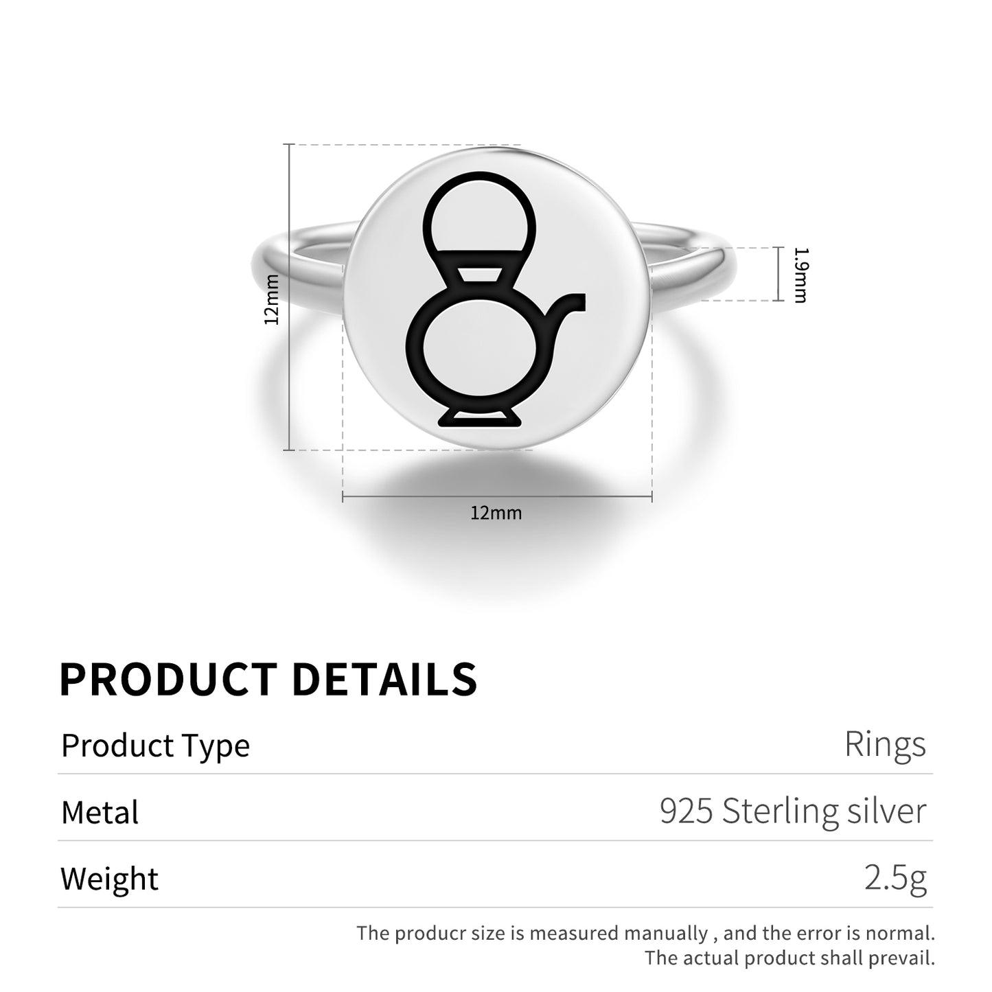 Kamandalu Hindu Symbols Adjustable Open Ring