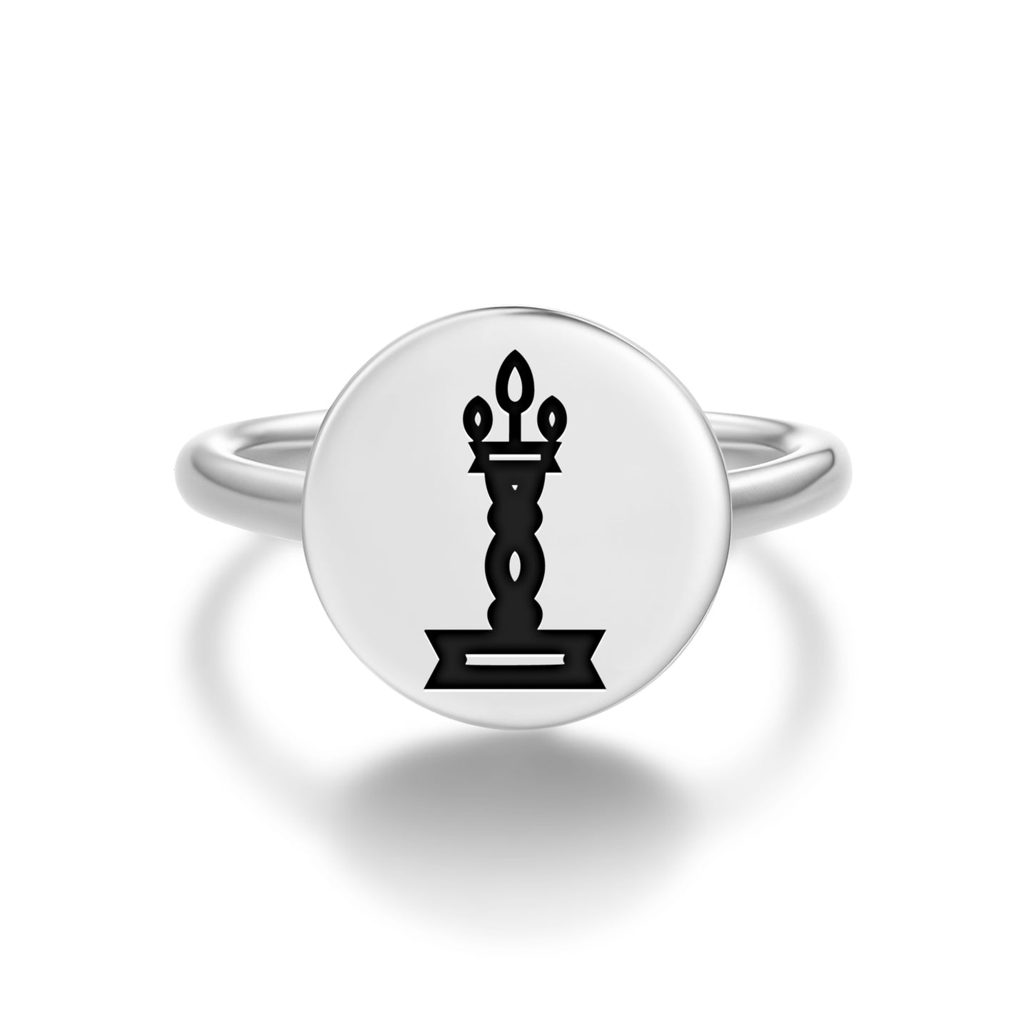 Kuthu Vilakku Hindu Symbols Adjustable Open Ring