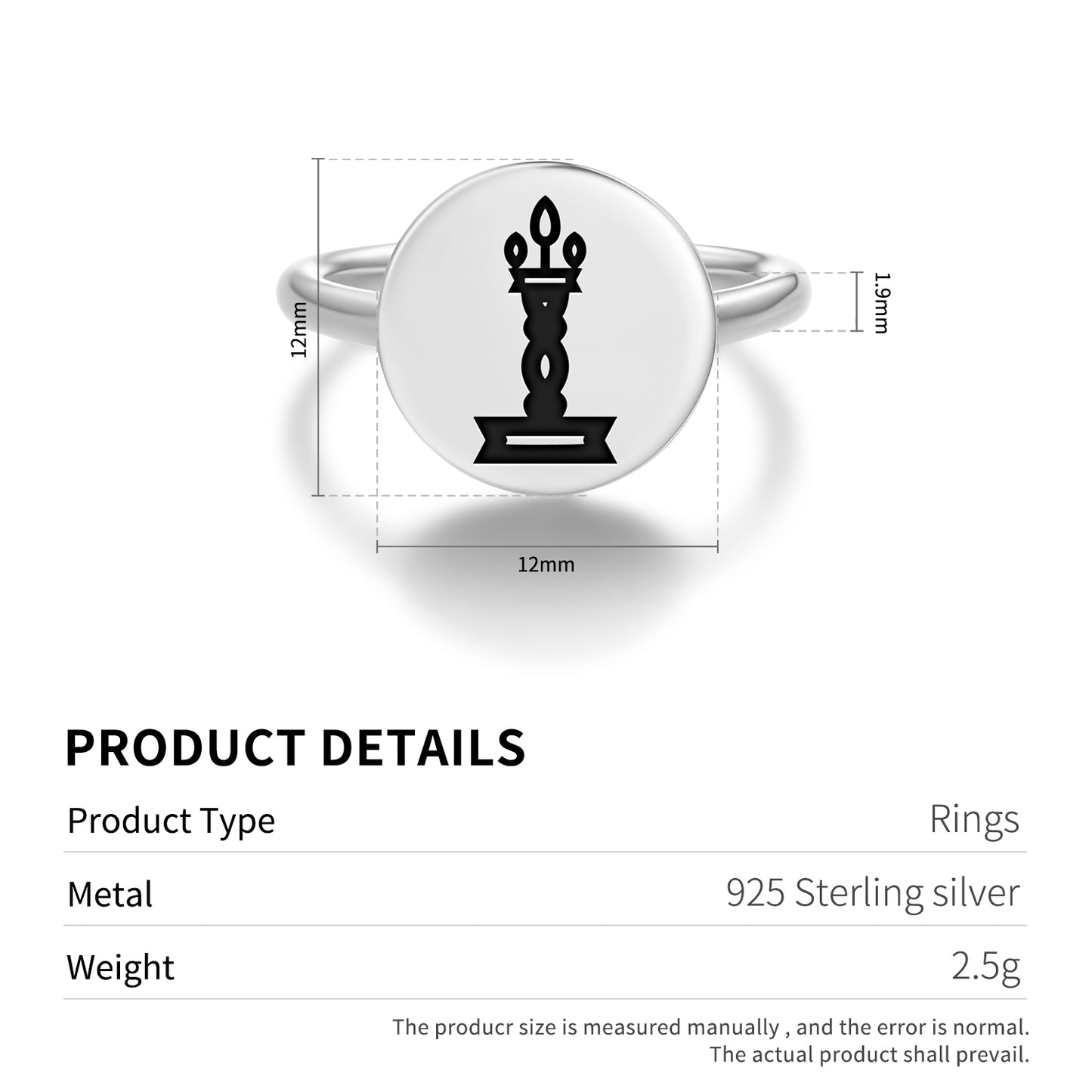 Kuthu Vilakku Hindu Symbols Adjustable Open Ring