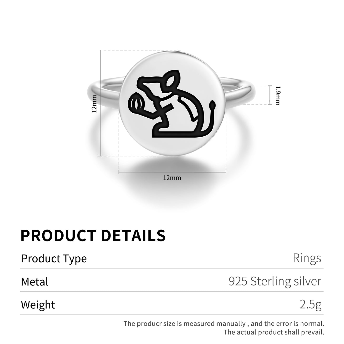Mushak Mouse Hindu Symbols Adjustable Open Ring