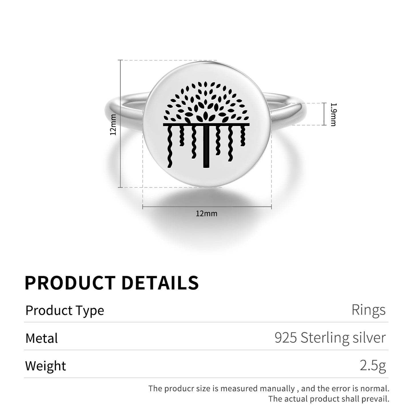 Vata Banyan Tree Hindu Symbols Adjustable Open Ring