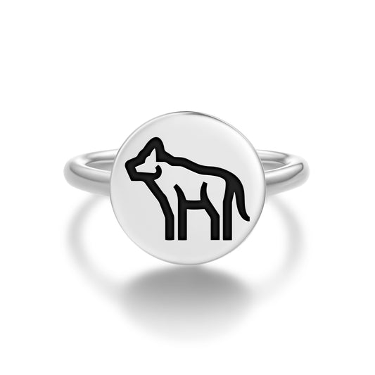 WOLF Animal Symbols Adjustable Open Ring
