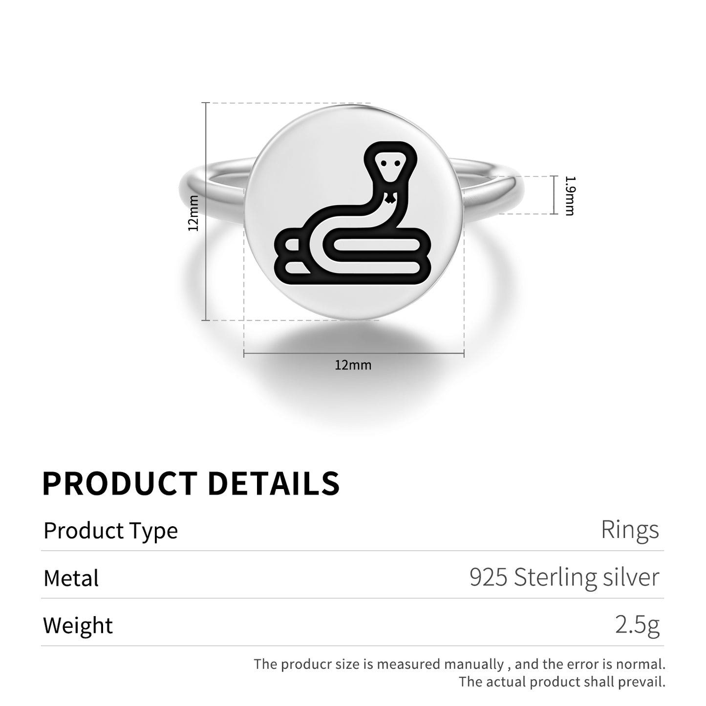 SERPENT Animal Symbols Adjustable Open Ring