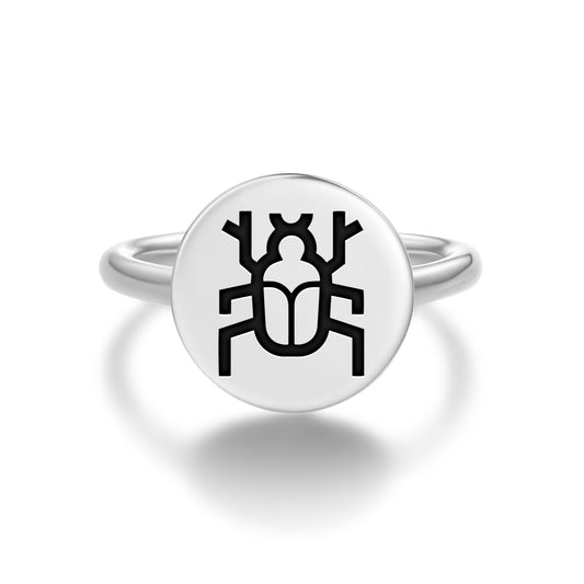 SCARAB Animal Symbols Adjustable Open Ring