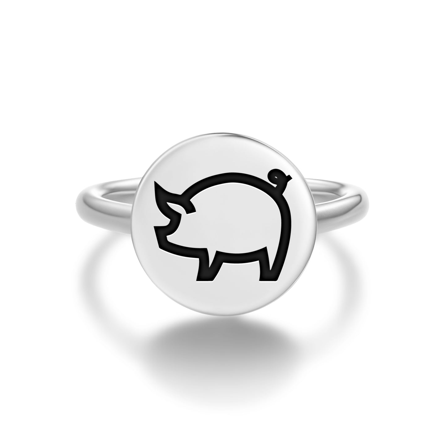 PIG Animal Symbols Adjustable Open Ring