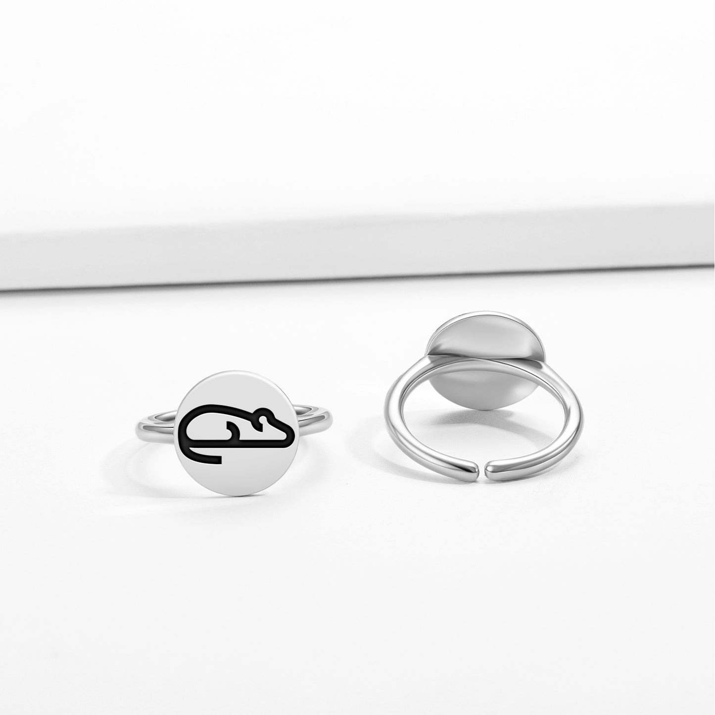 MOUSE Animal Symbols Adjustable Open Ring