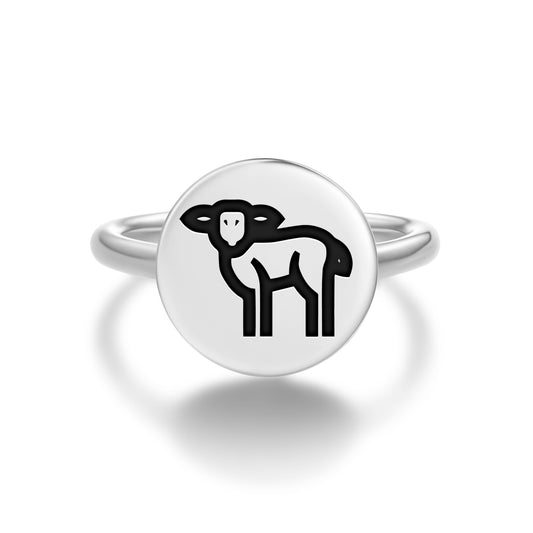 LAMB Animal Symbols Adjustable Open Ring