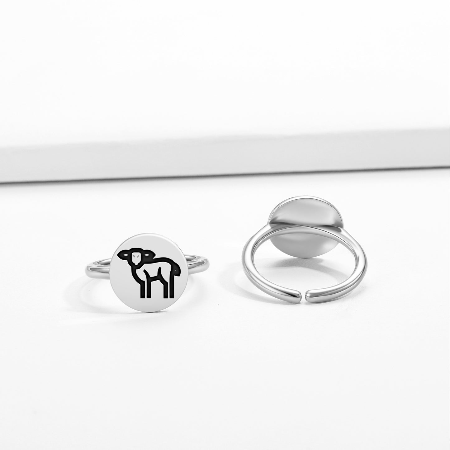 LAMB Animal Symbols Adjustable Open Ring