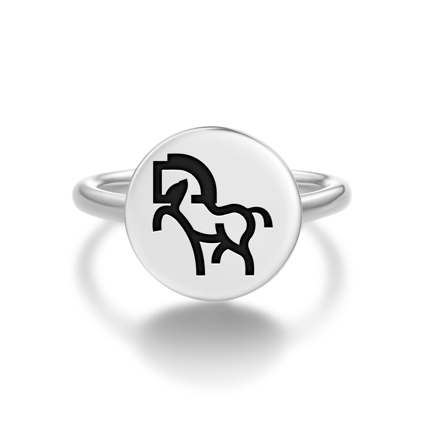 HORSE Animal Symbols Adjustable Open Ring
