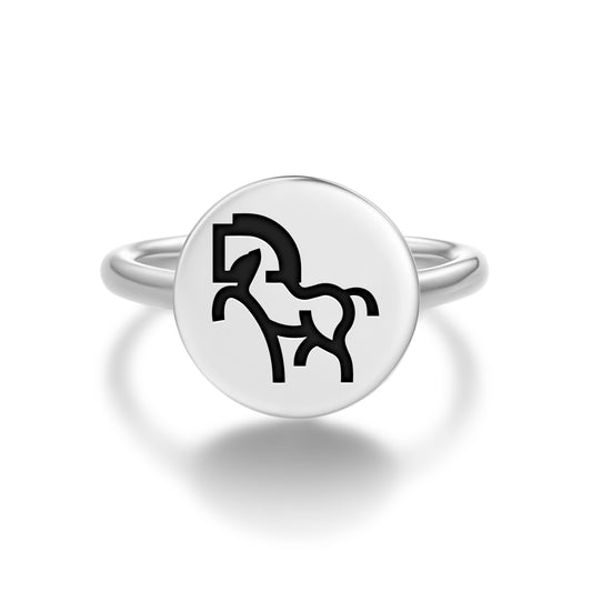 HORSE Animal Symbols Adjustable Open Ring