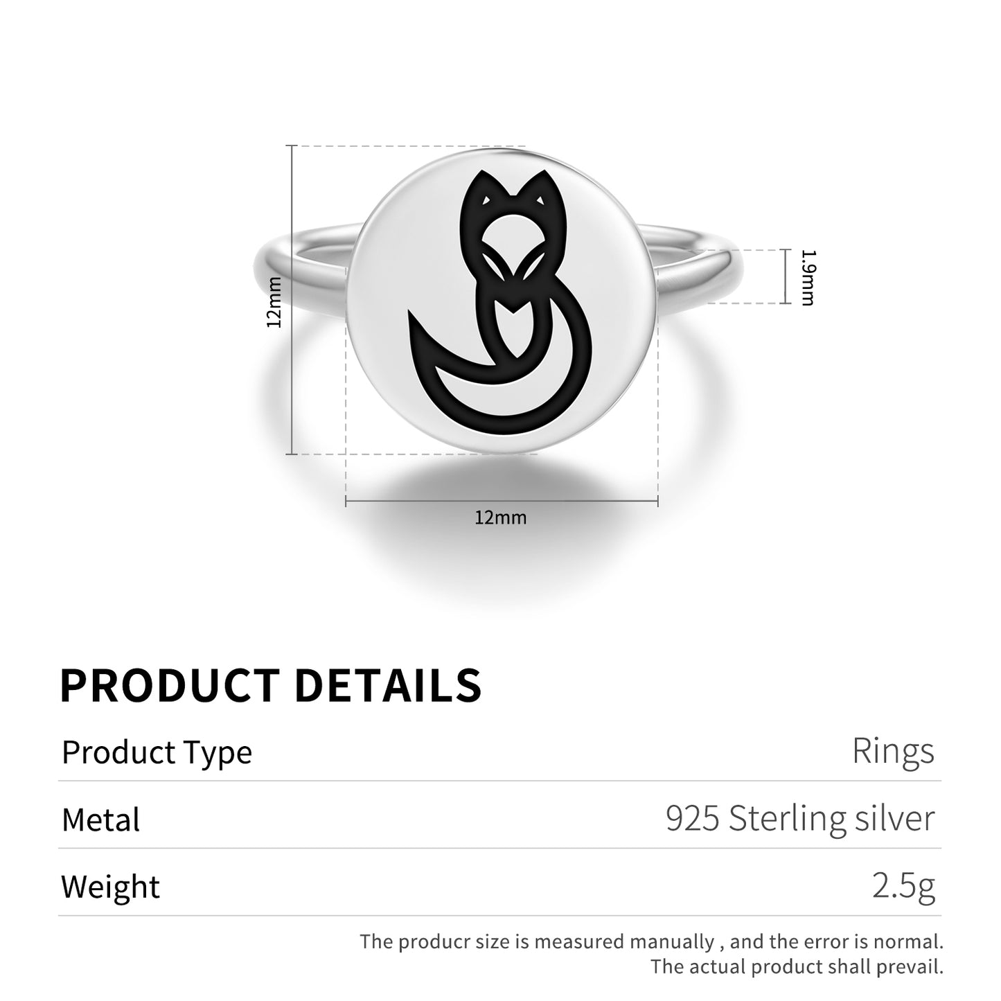 FOX Animal Symbols Adjustable Open Ring