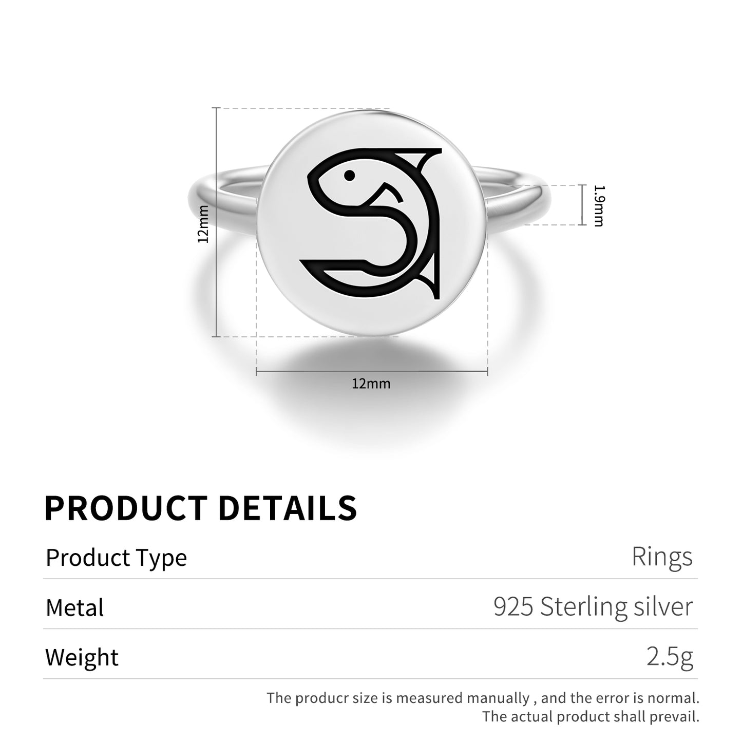 FISH Animal Symbols Adjustable Open Ring