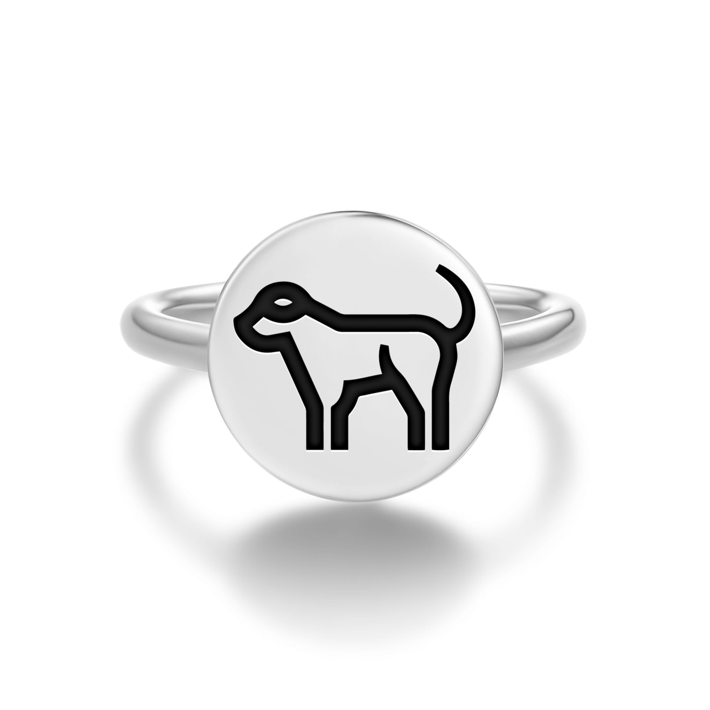 DOG Animal Symbols Adjustable Open Ring