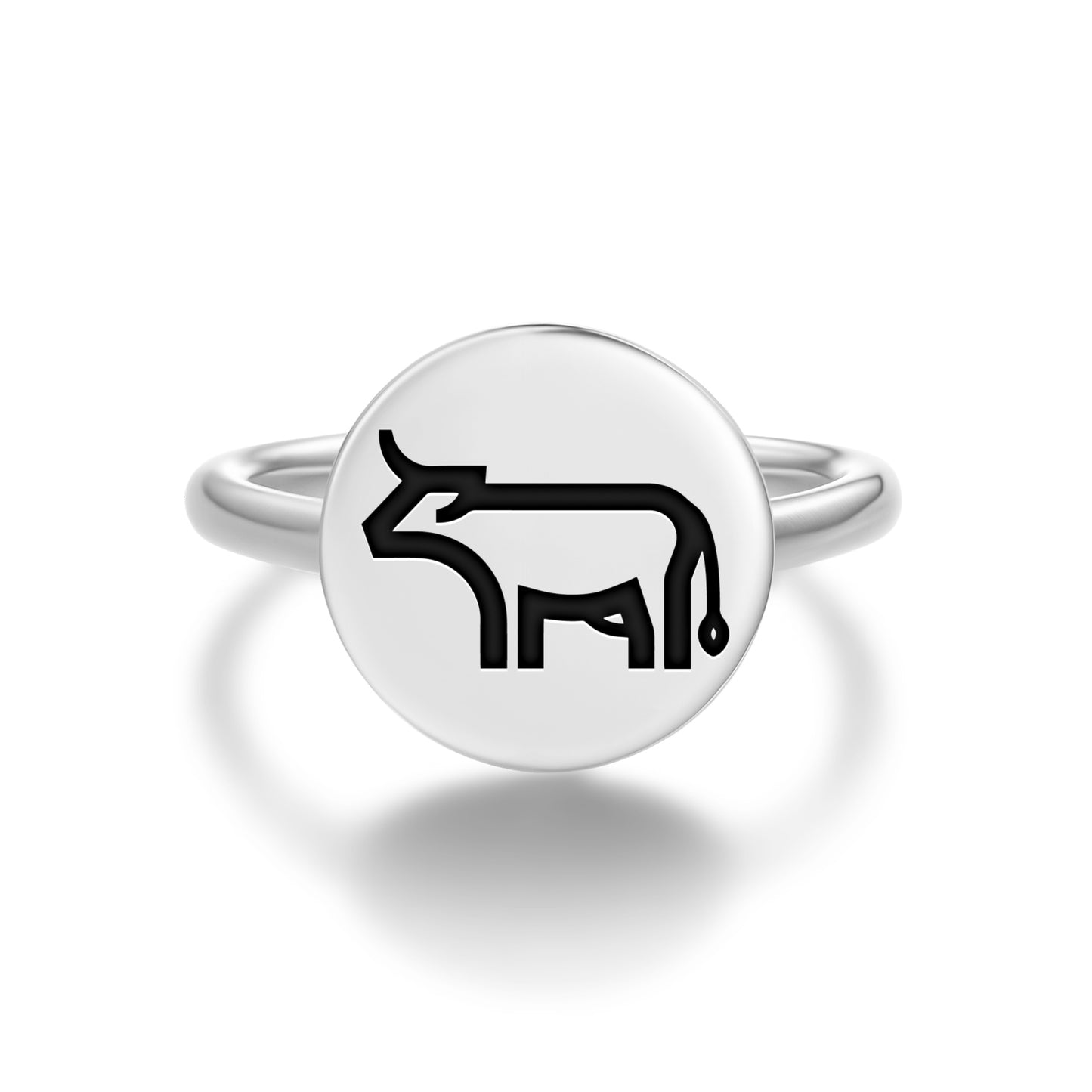 COW Animal Symbols Adjustable Open Ring