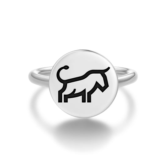 BULL Animal Symbols Adjustable Open Ring