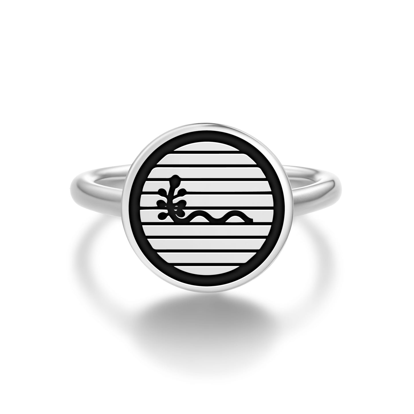 The Universe Mu Lemurian Symbols Adjustable Open Ring