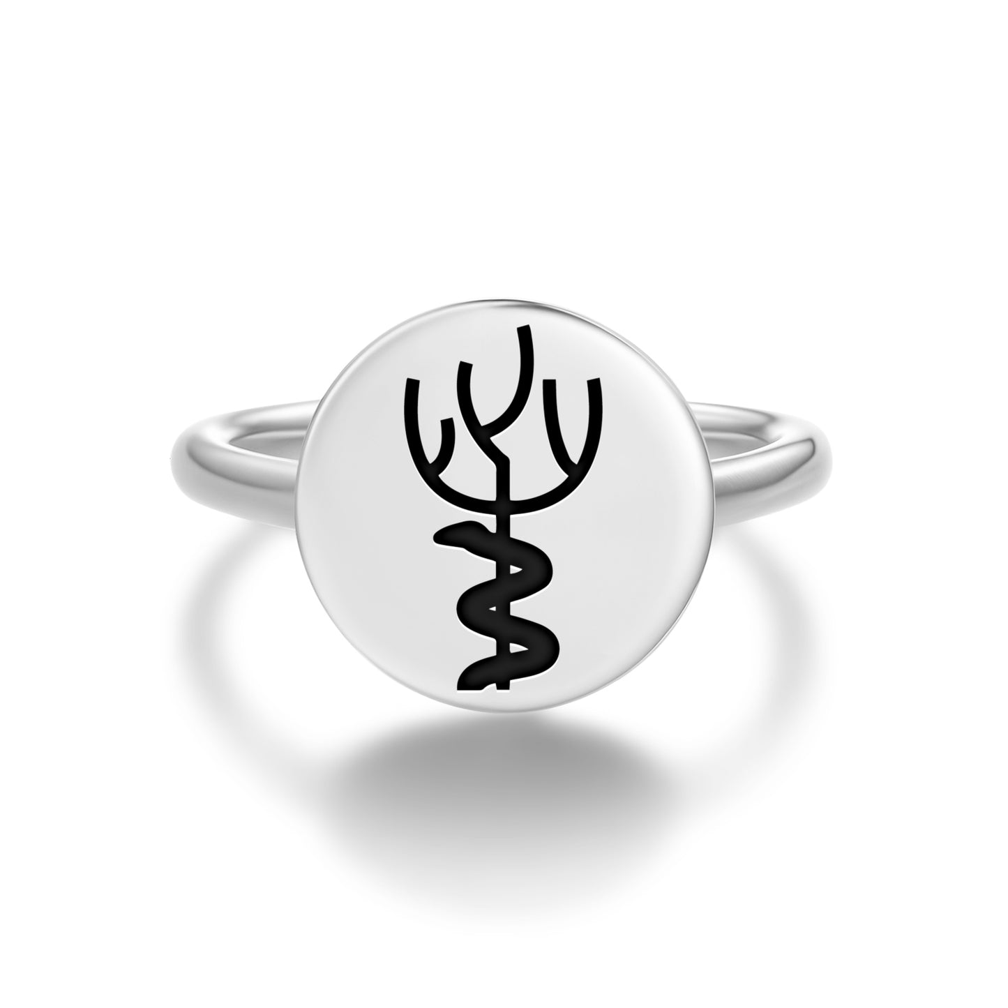 Tree of Life and Serpent Mu Lemurian Symbols Adjustable Open Ring
