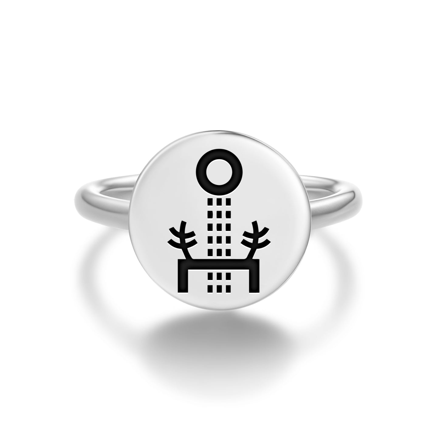 Sun Forces Mu Lemurian Symbols Adjustable Open Ring