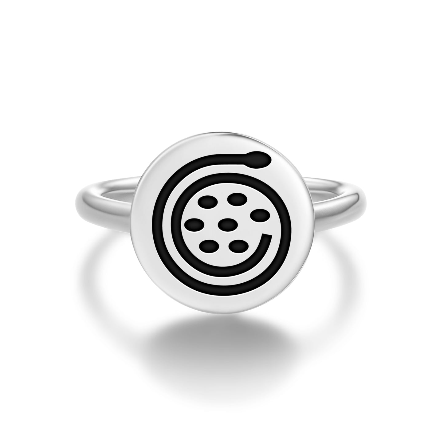 Mother of Life Mu Lemurian Symbols Adjustable Open Ring