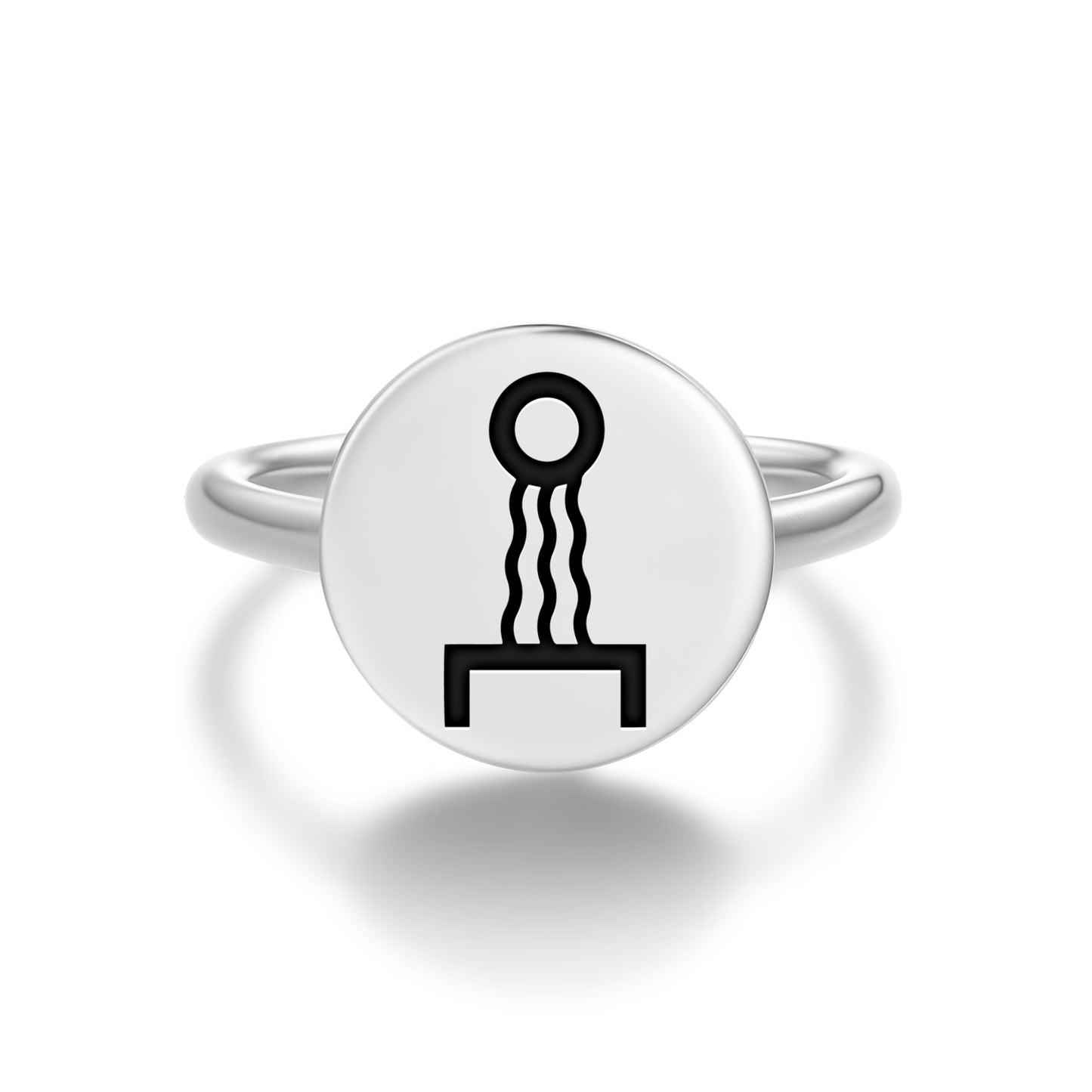 Heat Force Mu Lemurian Symbols Adjustable Open Ring