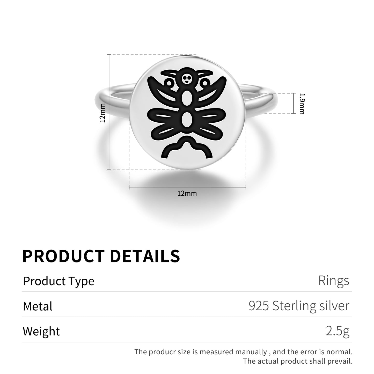 First Man-Woman Mu Lemurian Symbols Adjustable Open Ring